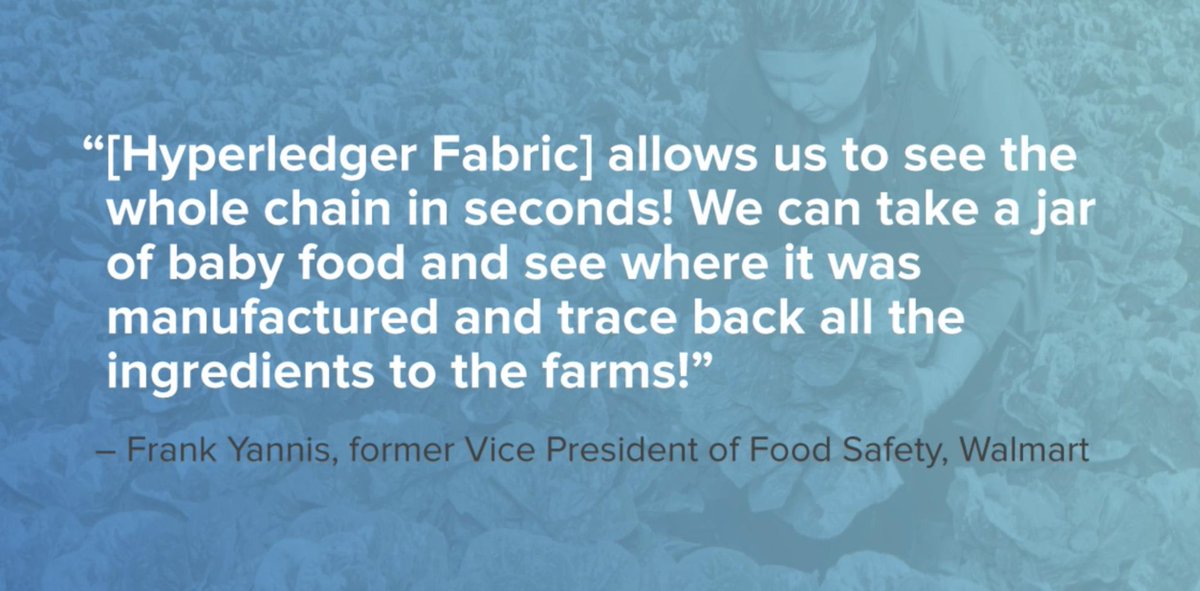 Karl Bedwell, senior director <a href="/Walmart/">Walmart</a> Technology on why they chose #HyperledgerFabric to power their traceability platform: “We felt that it best met our needs. It is an enterprise-grade, [vendor-neutral] blockchain technology and it is permissioned.” bit.ly/2SO7WbV