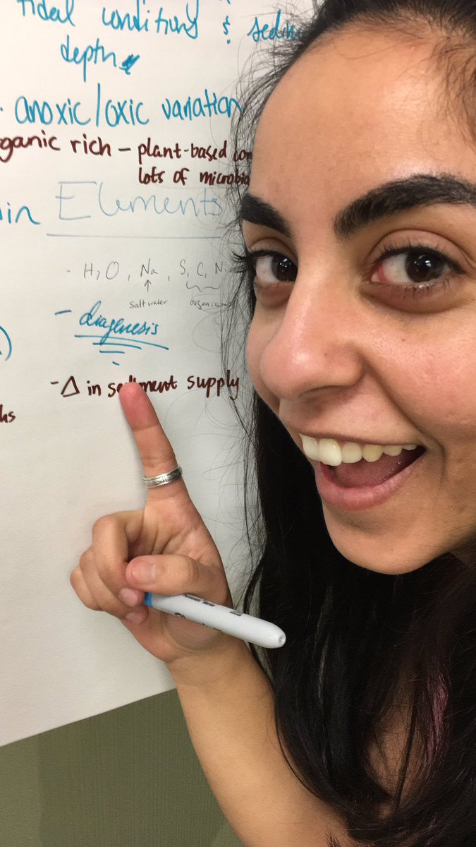 niloulsarvian's tweet photo. First day of class was so fun! We also learned that the Jacobson Lab group is obsessed with diagenesis, as seen in the photos #geobio #dabsfordiagenesis @Cairn_DeFranco https://t.co/s0RkdrGZxQ