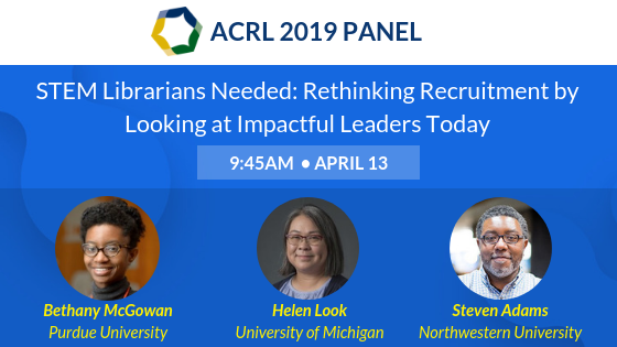 JoVEJournal's tweet photo. We're excited to monitor this great panel on #STEM #librarian careers at #acrl2019 with Bethany McGowan, Steven Adams, and Helen Look providing expert commentary: https://t.co/Op0V820olv #STEMLibrariansNeeded https://t.co/cucBNLLYeB