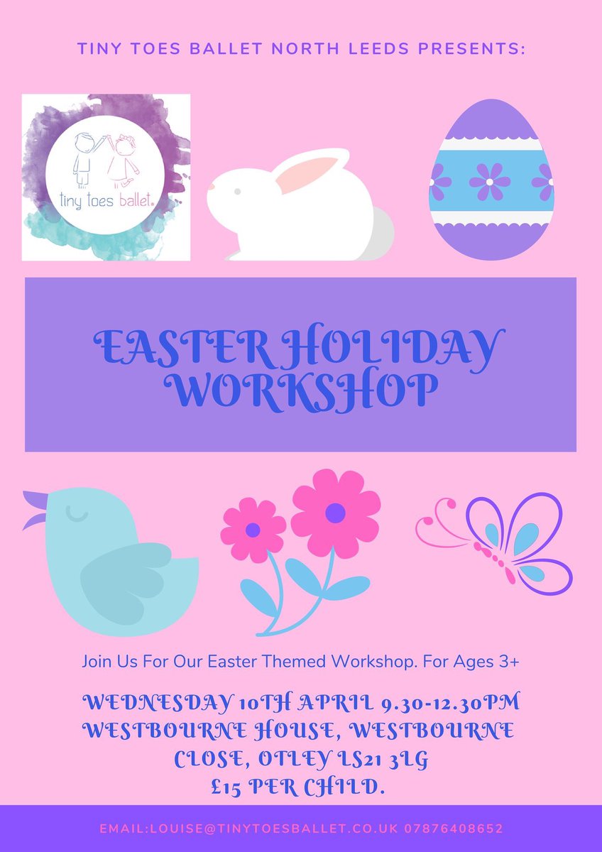 tinytoesballet's tweet image. Just 8 sleeps until Tiny Toes Leeds&apos; #easterworkshop.
Just 4 places remaining. Parents do not stay with children #holidayfun #childcare