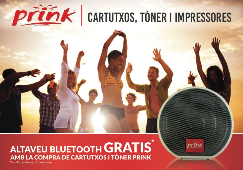 PrinkLleida's tweet photo. Vols acompanyar el teu dia a dia amb la música que més t'agrada i sense necessitat de cables? Emportat aquest altaveu Bluetooth GRATIS amb la compra dels teus cartutxos i/o tòner Prink. No t'ho perdis! https://t.co/u1g769EEwe