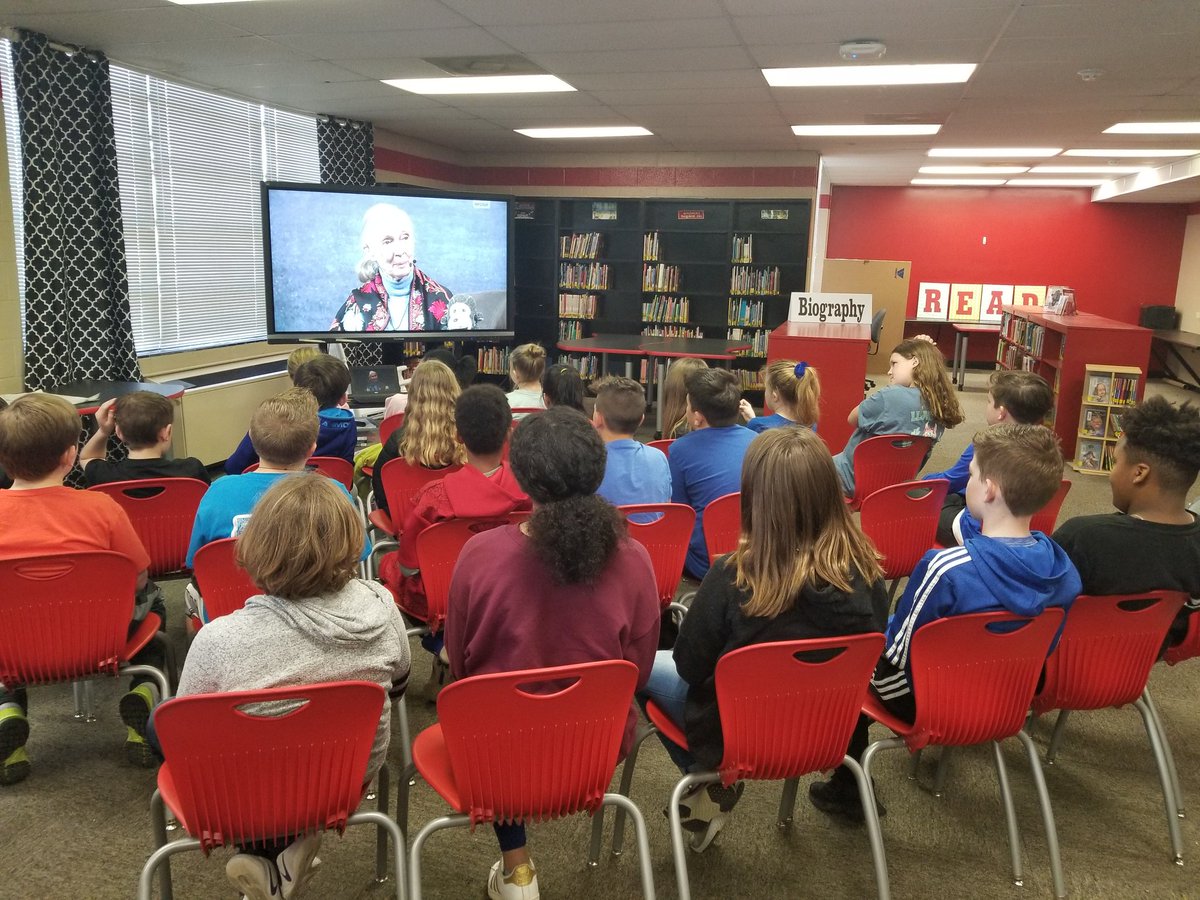 McBride 5th graders Skype with Jane Goodall!! @JaneGoodallCAN <a href="/JaneGoodallUK/">JGI UK and Roots & Shoots</a> <a href="/McBride_Library/">McBride Library</a> <a href="/MSCSTrojans/">Muscle Shoals</a> #TakeChances