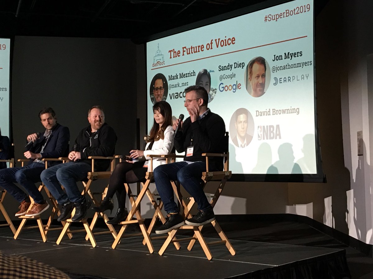 asharma413's tweet photo. Great discussion on future of voice interactions ⁦@dashbotio⁩ #SuperBot2019 https://t.co/whBAe662tF