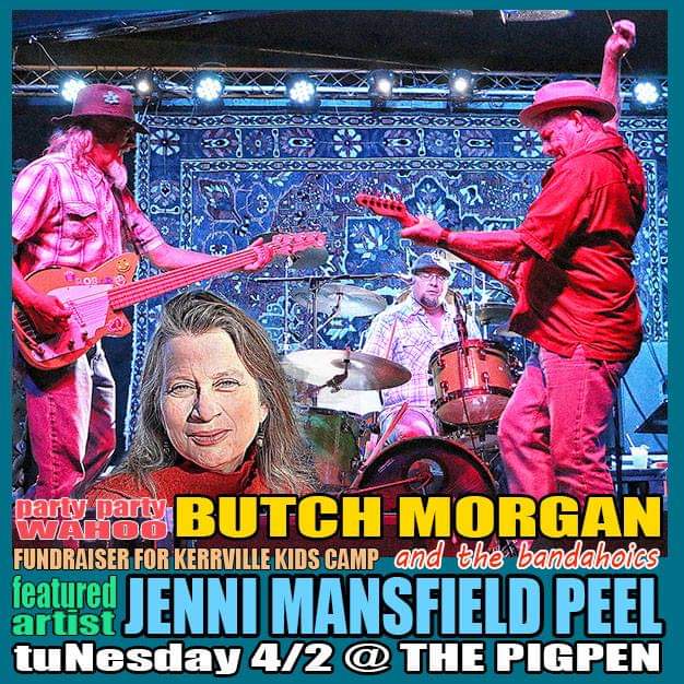 You are in for a treat. It's Butch Morgan's annual Birthday Party! Butch, the originator of TuNesday, is bringing the Bandaholics so don't miss it. Open Mic TuNesDay with also feature the amazingly talented Jenni Mansfield Peal. Sign up 6:30, start at 7pm
