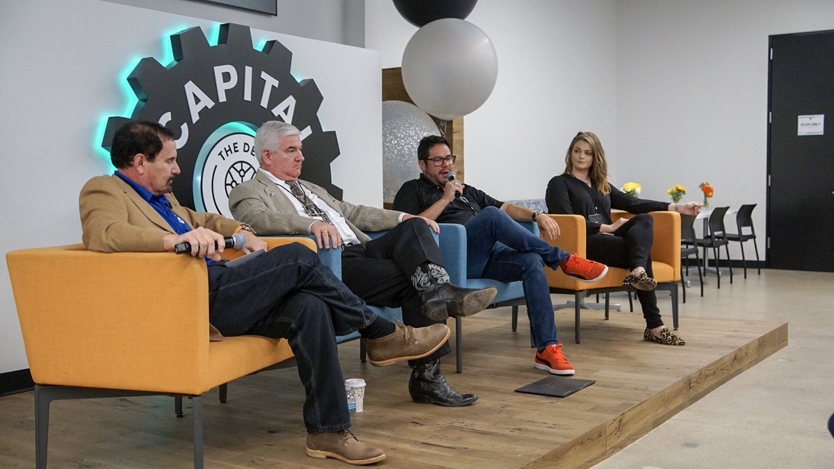 Investing in Cyber Technologies with <a href="/CapitalFactory/">Capital Factory ⚙️</a>’s <a href="/thehelenakrusec/">Helena 🤘🏼</a>, Vanguard Venture Group’s Richard Delgado, US Data Mining’s Harold Collum, and The Tony Scott Group’s Ross Mandel. #DSW19 <a href="/CFCybersecurity/">Capital Factory Cybersecurity ⚙️</a>