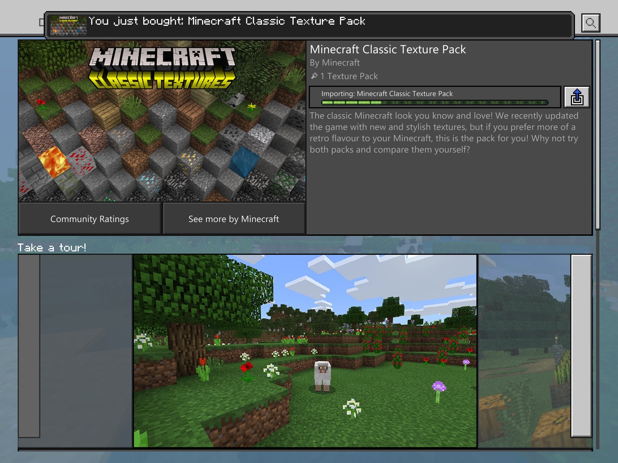 How to get Classic texture pack for Minecraft