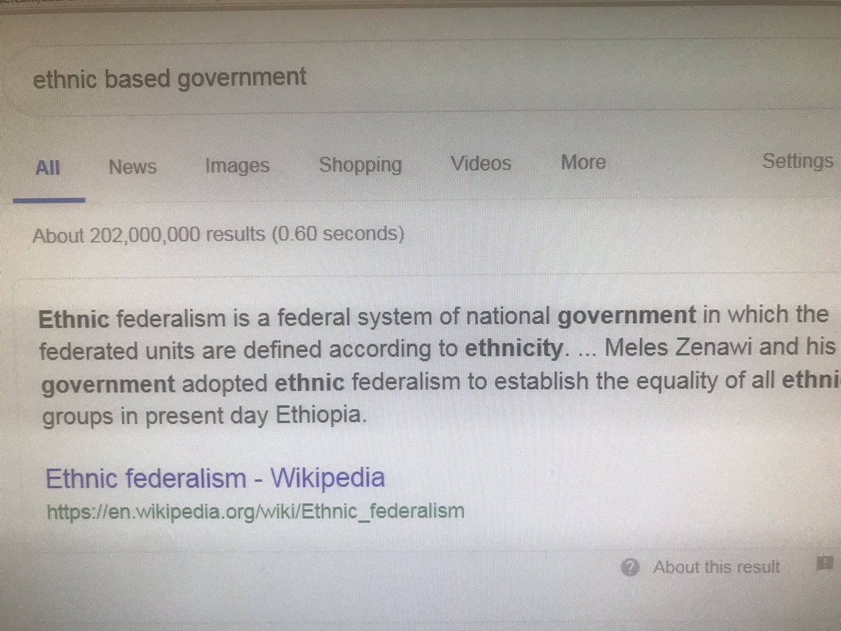 agetahun's tweet photo. @Plaid_Abiy Mr. PM the only country that shows up when you GOOGLE. Ethnic Federalism is Ethiopia. I believe this system will prevent you from being the greatest leader. https://t.co/nNWj1ymqV4
