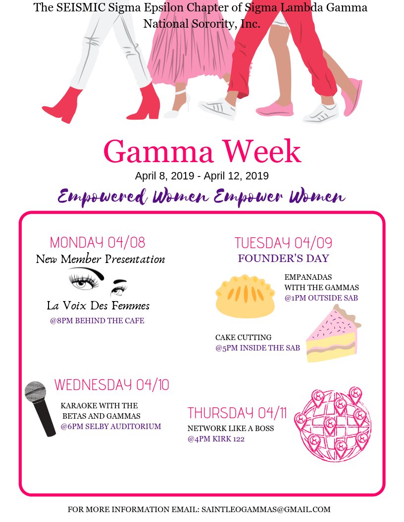 StLeo_Gammas's tweet photo. Mark your calendars for GAMMA WEEK! 💖💜 https://t.co/dnXFB8UumB