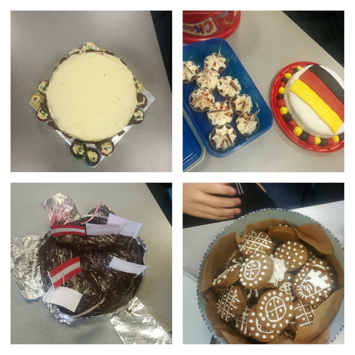 UCC_MFL's tweet photo. Today's Y9 Great German Bake Off was a really tough lesson but somehow we pulled through. Congratulations to all the bakers on their incredibly lecker und schöne cakes, we were amazed by your efforts! #wiressenKuchen #SprechenSieDeutsch #TeamUCC #fullofcake #mfltwitterati https://t.co/wvHXcXdBGi