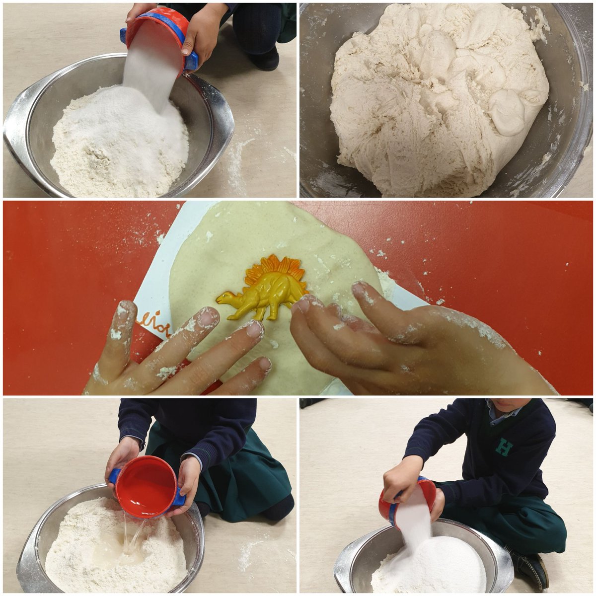TeacherSandraHB's tweet photo. We became paleontologist for a day!!! #fossils. @HBSTORREJON #5yrs #dinosaurs #unicornsclass https://t.co/UhrylvGVcg