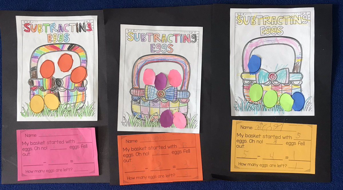 Kindergarten was introduced to Subtraction today. Subtracting Easter 🐣 Eggs 🥚 was a success!