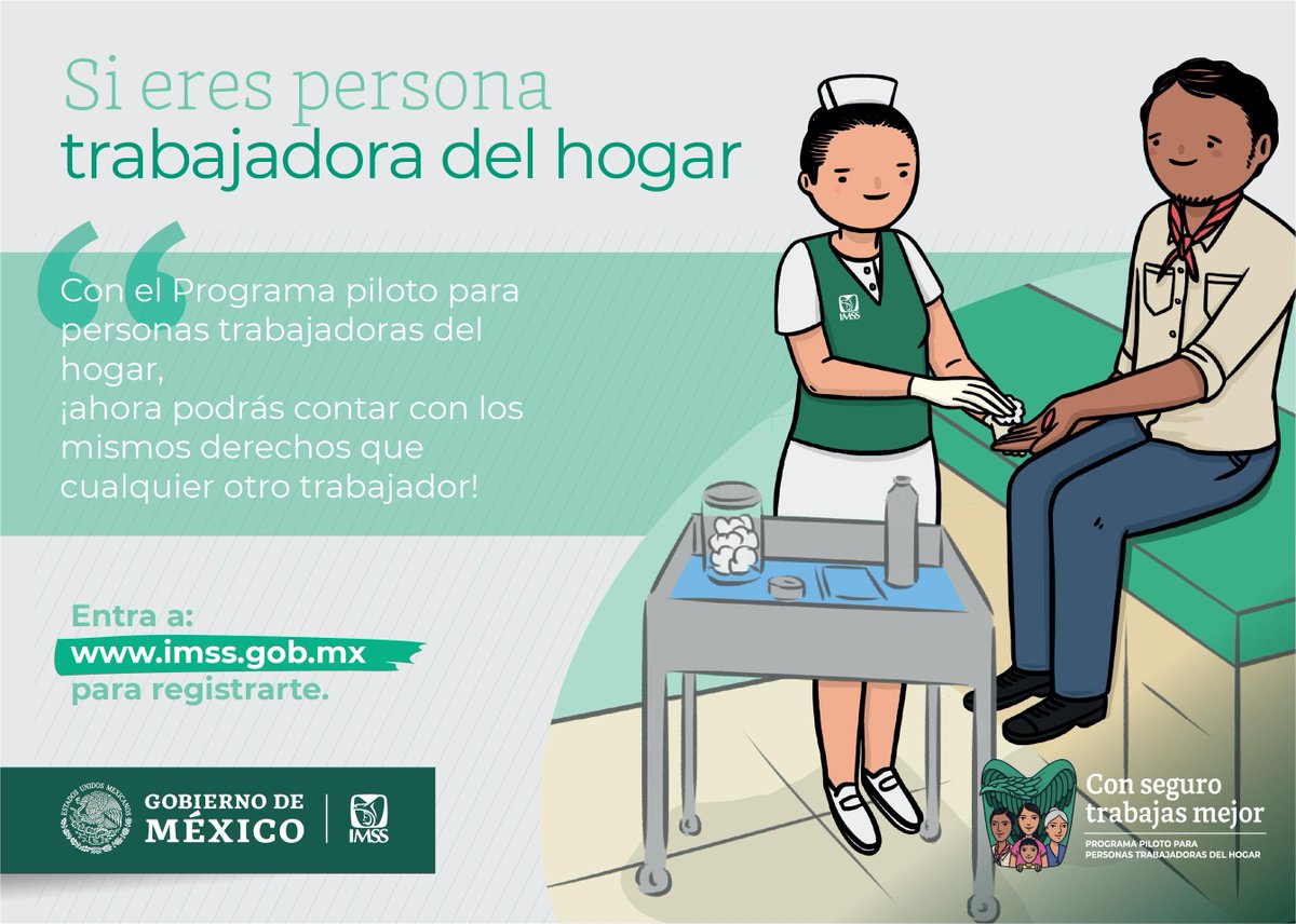 IMSSQueretaro's tweet photo. Ahora las Personas #TrabajadorasDelHogar podrán contar con los mismos derechos que cualquier trabajador y tendrás acceso a los servicios de salud. #ConSeguroTrabajasMejor 

➡️ https://t.co/LT4NuCP9tO https://t.co/Imf6t97yAG