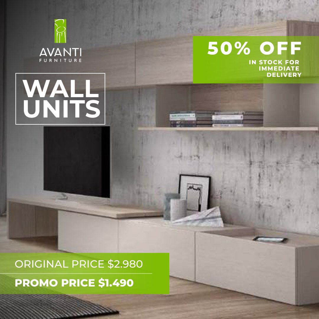 avantifl's tweet photo. SALE  WALL UNITS 50% OFF in stock for immediate delivery, visit our store in Shoppes on the Green 111 Weston Road,Weston FL, 33326
.
.
https://t.co/8aeMy6btT6
.
.
#wallunits #sale #avantifurniture #westonFL #SaleInWeston https://t.co/PfAgI7OcV1