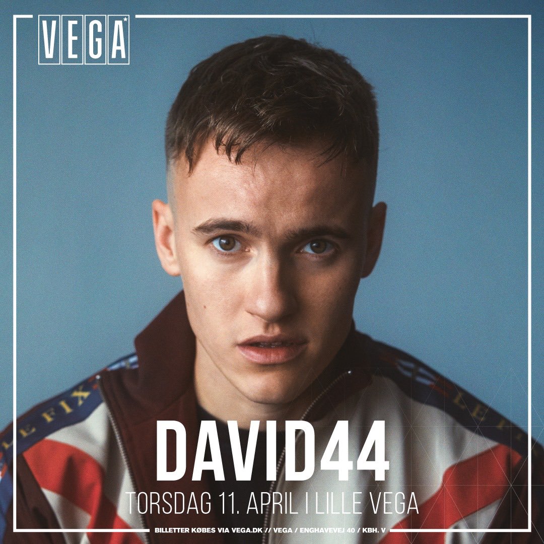 Billetterne til DAVID44s koncert på Ideal Bar er revet væk !! Derfor rykkes han op på Lille @VEGAcph den 11. april og du kan få billet nu: DAVID44.lnk.to/VEGA 👈