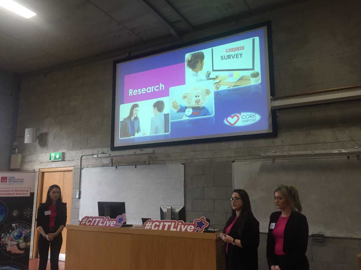 emiliecgm's tweet photo. Team 2 delivered their marketing message for Cork Airport very well tonight. Safe to say we’re all now invested in Saorise and Ronan’s Cork Airport story! #MIIStudentChallenge #CITLive #LoveTakingOff https://t.co/WP3NzOp5OL
