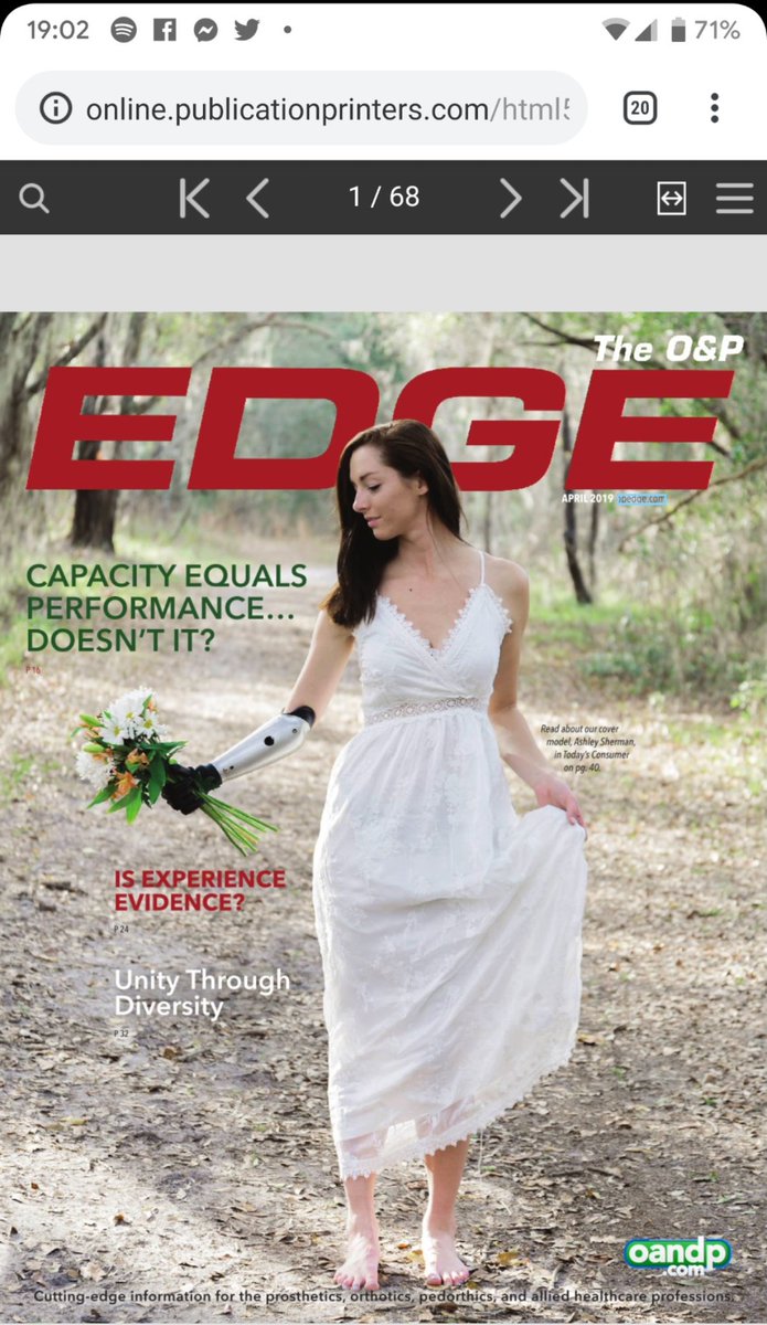 Just browsing the internet about prosthetic liners, and boom... hey, that's who I'm married to! 👀💜

Check out @OrlandoCyborgAS on the cover of @oandpedge magazine this month! 🥰

#össur #össurfamily #bionic #cyborg #prosthetics #LimbDifferenceAwareness

opedge.com/Articles/ViewA…