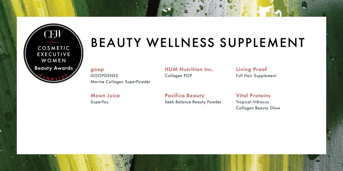 CEWinsider's tweet photo. #Beauty #Wellness #Supplements -- another new category in 2019 -- acknowledge products that support the structure of #hair, #skin or #nails. Cheers to the #CEWFinalists! https://t.co/6ibo7duidp