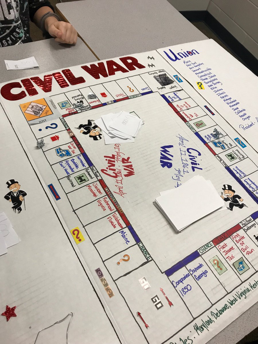 owens_world's tweet photo. Monopoly: Civil War Edition #USHistory #PBL https://t.co/4brgVncT5k