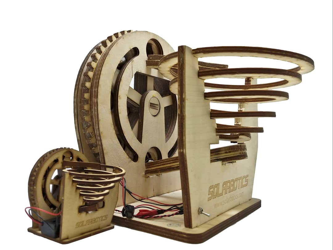 solarbotics's tweet photo. If you thought our Marble Machine was cool, check out our triple size scaled Marble Machine! We showcase it at various expos throughout the year and it runs like our smaller version. 
#solarbotics #lasercutting #diyelectroinics #marblemachine #giantmarblemachine https://t.co/oLvgVYeA7b