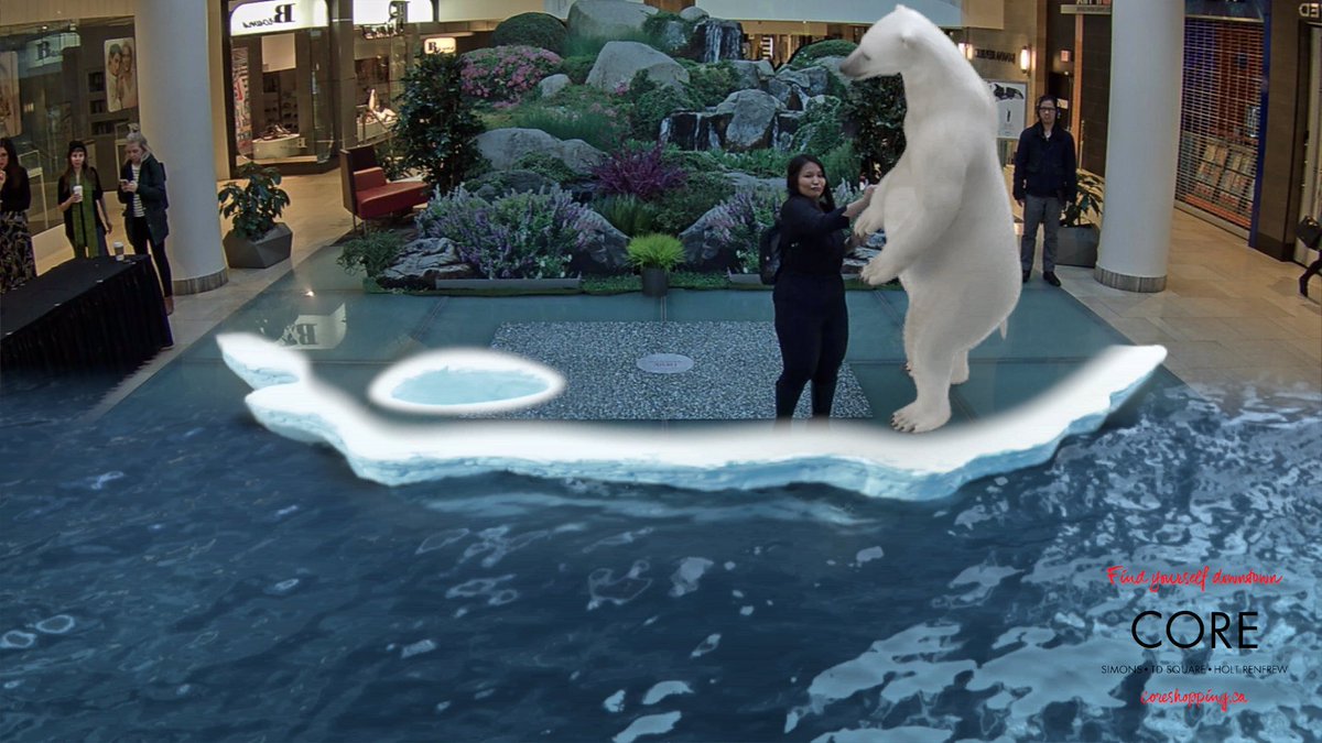 HeySeto's tweet photo. Augmented reality has taken over the second level of @COREshopping! Interact with whales, dinosaurs, penguins and more as it all gets captured in a special video/photos you can download after. On all month of April! #coreshopping #yyc #yycevents https://t.co/tGYMk1a5Nm