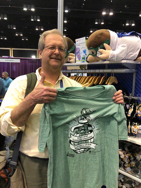 AmerChemSociety's tweet photo. The ACS Store has gone "green." Stop by to purchase a "Guardians of the New Molenium" shirt on the #ACSOrlando Expo floor. https://t.co/1G0Mtc4X0v