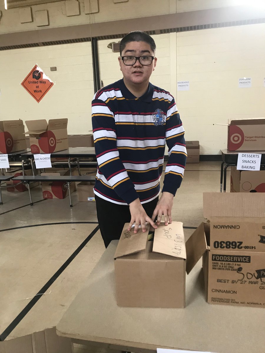 UWLC's tweet photo. Special thanks to students from Mentor CARES School for caring! Six students sorted through hundreds of pounds of food today to help us prepare for our upcoming food distribution. A great reminder that, "The happiest people are not those getting more, but those giving more." https://t.co/VXQw3nJajC