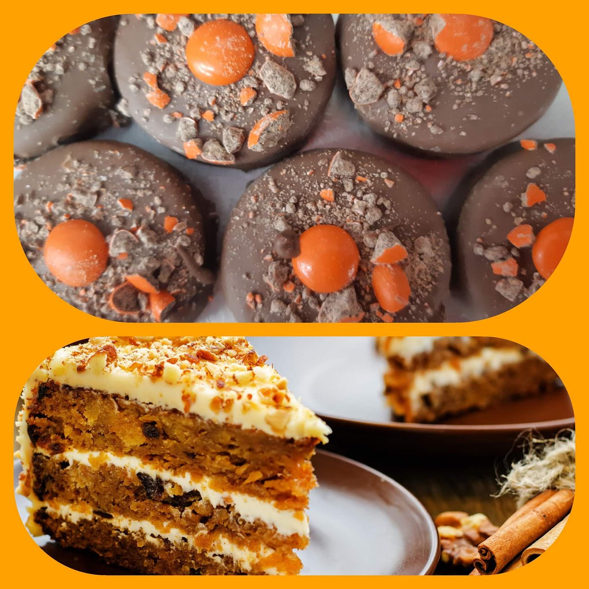CandiWerx's tweet photo. We took carrots from the Smarties patch and made carrot cake Oreos with them ๐๐ฅ๐๐#oroes #purebelgianchocolate #carrotcake #carrotpatch #carrot #handtempered #easter #easterchocolate #smallindulgences #chocolatier #chocolatierslife #creative #funwithchocolate #smarties #hamont https://t.co/AqI1UVqkaZ