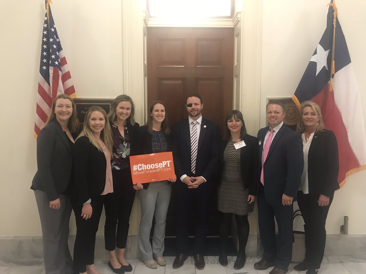 gzPT2003's tweet photo. Thanks @DanCrenshawTX and his staff for meeting with us to discuss patient access to physical therapy! #APTAFAF #ChoosePT @APTAtweets @JessWestDPT @jordanB__PT @AllieSmithDPT @jennfrerich https://t.co/T6EuLYznz0