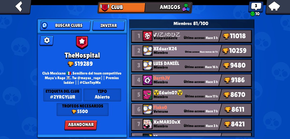 Mayas_RageSp's tweet photo. 🔰ES TU MOMENTO🔰

¿Juegas #BrawlStars y estás buscando un club con buen ambiente, calidad de jugadores y que te brinde oportunidad de entrar al competitivo?
UNETE A NOSOTROS.
Tag: #2YRGYLUR 

@AyudaJugador @FLAGOORG @Flako0tv @DarkfightGT_ @BScomunidad__ @BrawleSportsGG https://t.co/eMgcW7CoKo