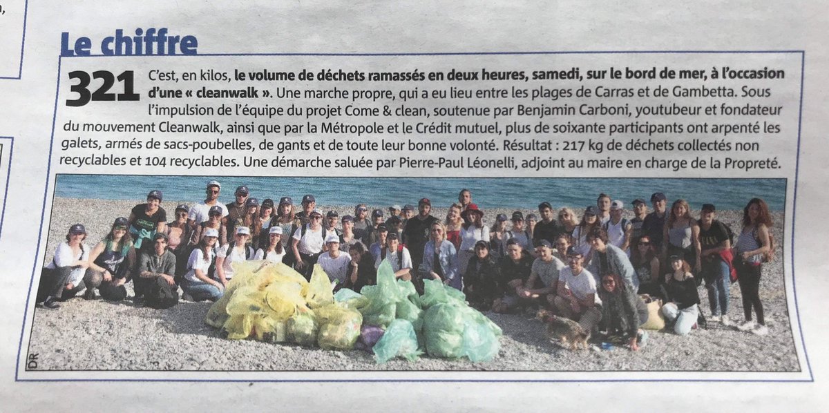 comeandcleanlp's tweet photo. Ce matin on s'est réveillées avec une super nouvelle ! Un article nous est dédié dans @Nice_Matin, une grande fierté pour l'équipe Come&amp;Clean. Retrouvez-nous dans la rubrique "le chiffre" à la page 7 du quotidien #Niçois 🗞️🌱

#comeandclean #cleanwalk #ILoveNice #Nice06 https://t.co/4D5FyVs9tv