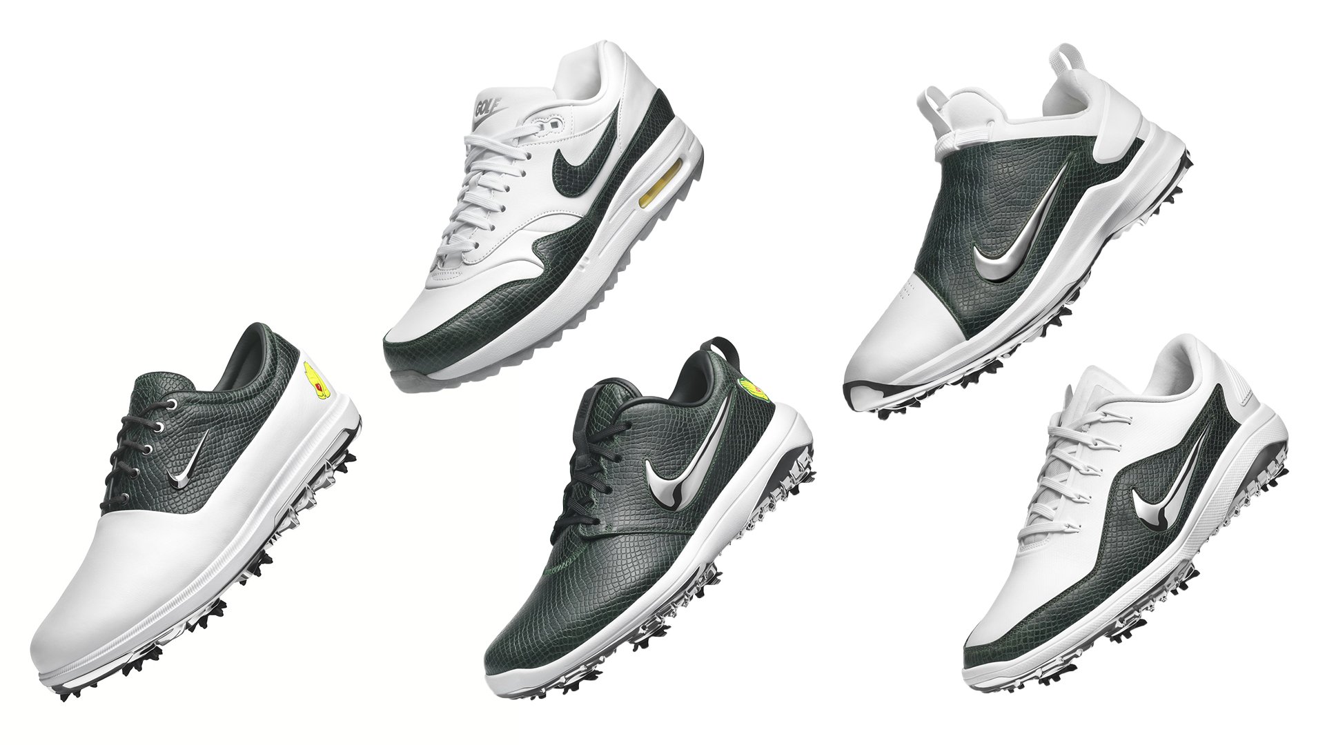 Arenoso haga turismo regalo Front Office Sports on Twitter: "Nike announced the release of "The Snake  Pack," Masters-specific shoes that their tour players will be wearing for  the Augusta National. The shoes feature a snake pattern