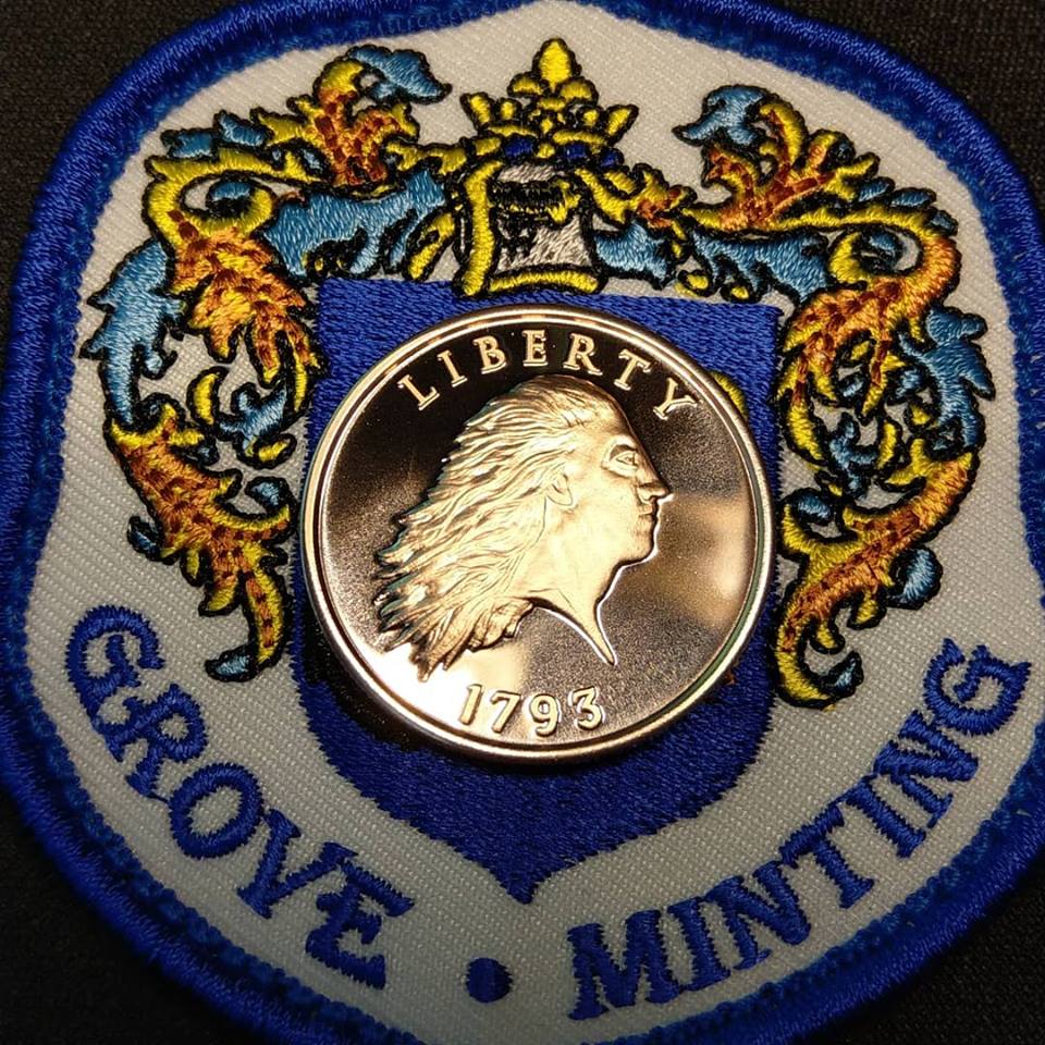 GroveMinting's tweet image. On this day, April 2nd, the Coinage Act of 1792 was passed, which established the Philadelphia Mint, to which the first coin was struck a year later, the 1793 Chain Cent. Pictured is our Grove Minting Chain Cent commemorative, just released. #coins #coincollecting #largecent