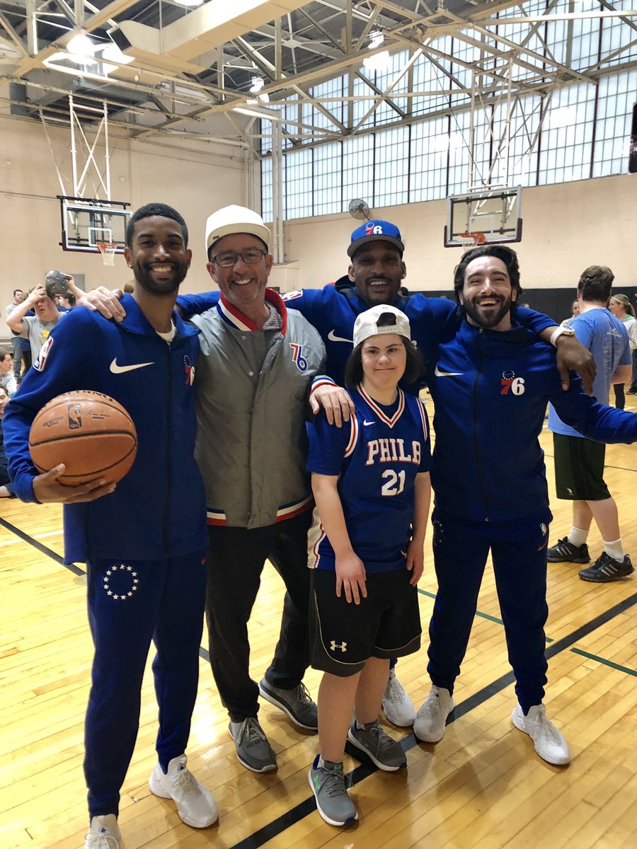 Thanks for helping out today @SixersDunkSquad with @SpecialOlympics #Delco #Gary #Nick #Damon #Lily