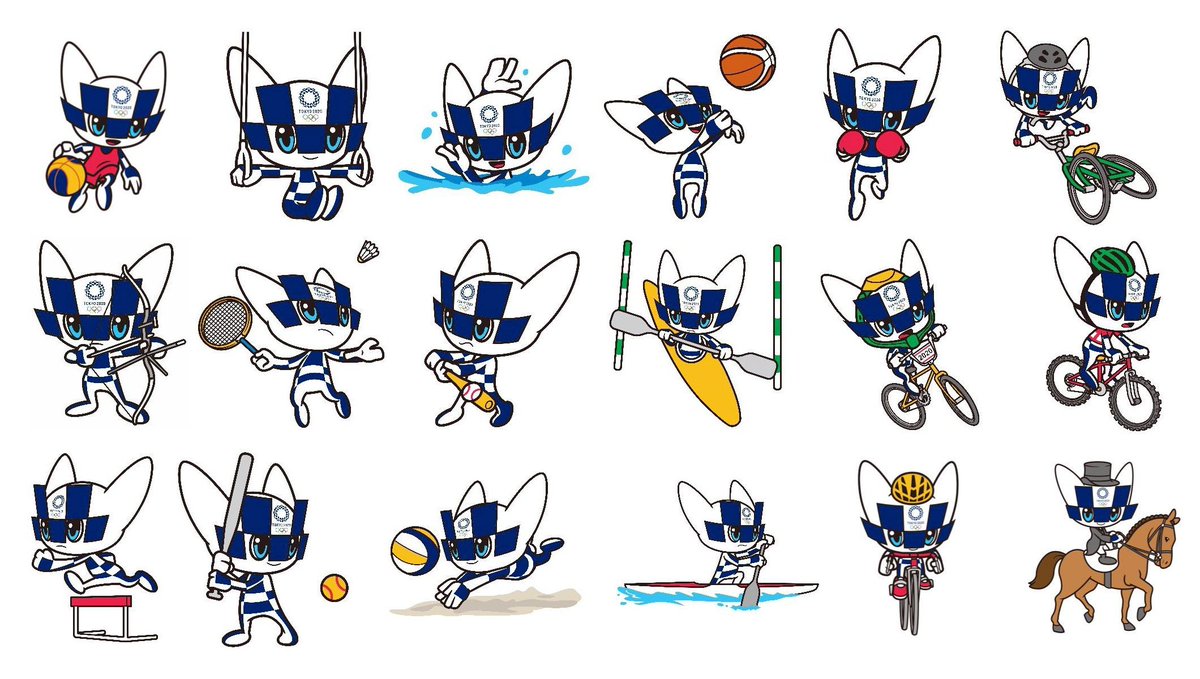 ManOlimpik's tweet photo. Tokyo 2020 unveils mascot images representing Olympic sports and disciplines #Miraitowa #Tokyo2020 #478DaysToGo https://t.co/v7vEqUaSu8 https://t.co/Odz8BKpdHF