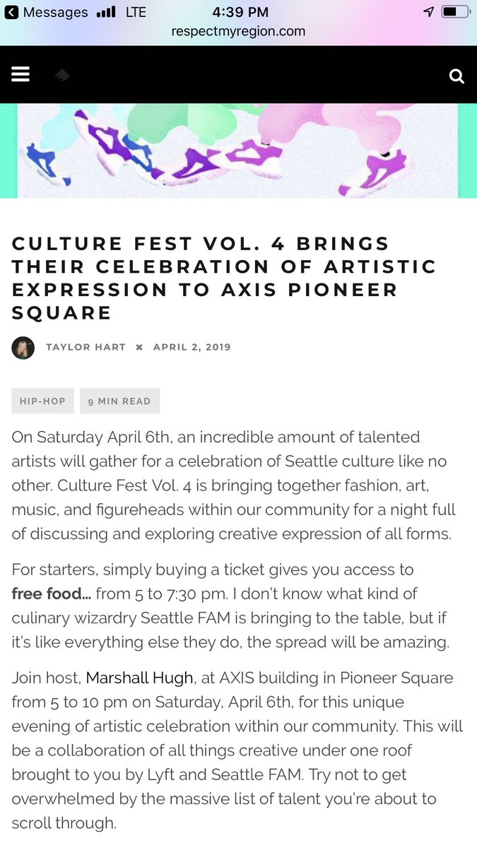 Seattle_FAM's tweet image. Huge s/o to @taylorhaaart of @RespectMyRegion for the 🔥 preview of CF4 this weekend! Head over to respectmyregion.com/culture-fest-v… and get hyped for this weekend!