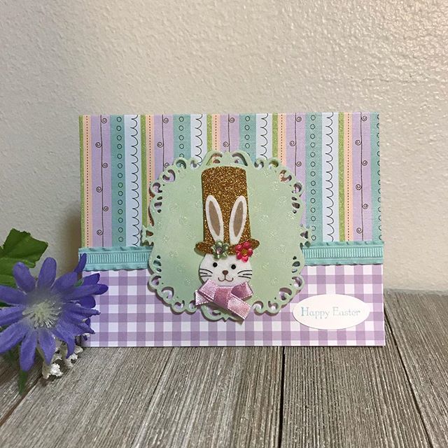 Another quick card using us goodies in my stash. Bunny by @eksuccessbrands Purple gingham paper by @wildrosestudio Happy Easter by @stampinup #cardmakinghobby #cardmakingideas #cardmaking #eastercard #easyhandmadecard #cardmakersofinstagram #handmadegree… ift.tt/2TWMNbq