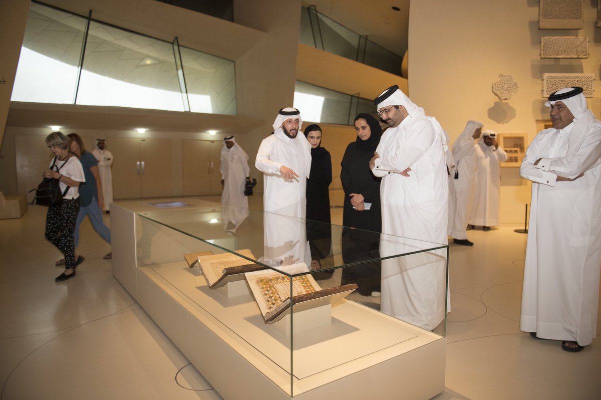 almayassahamad's tweet photo. We welcomed today HH Sheikh Abdullah bin Hamad Al Thani, the Deputy Amir of the State of Qatar, to the @NMOQatar where His Highness explored the museum immersevie experience alongside with the #MakingDoha exhibition.
#NMoQ https://t.co/jaMqQgII21