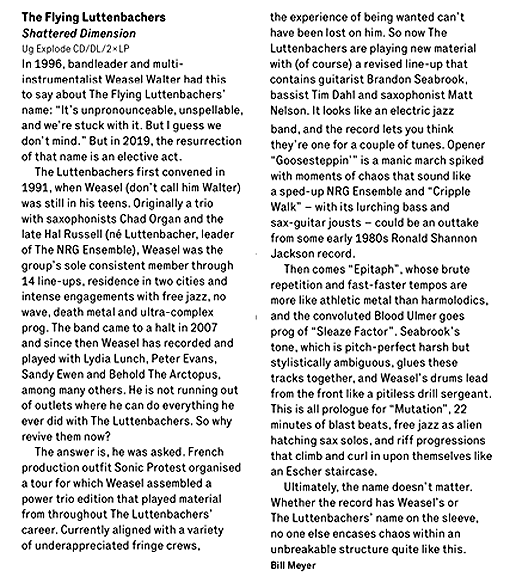 ugEXPLODE's tweet image. clearly,  the new album by The Flying Luttenbachers is album of the year. This  fine review in the May issue of The Wire is yet another confirmation of  this scientific fact!

 buy the CD here: store.cdbaby.com/cd/theflyinglu…