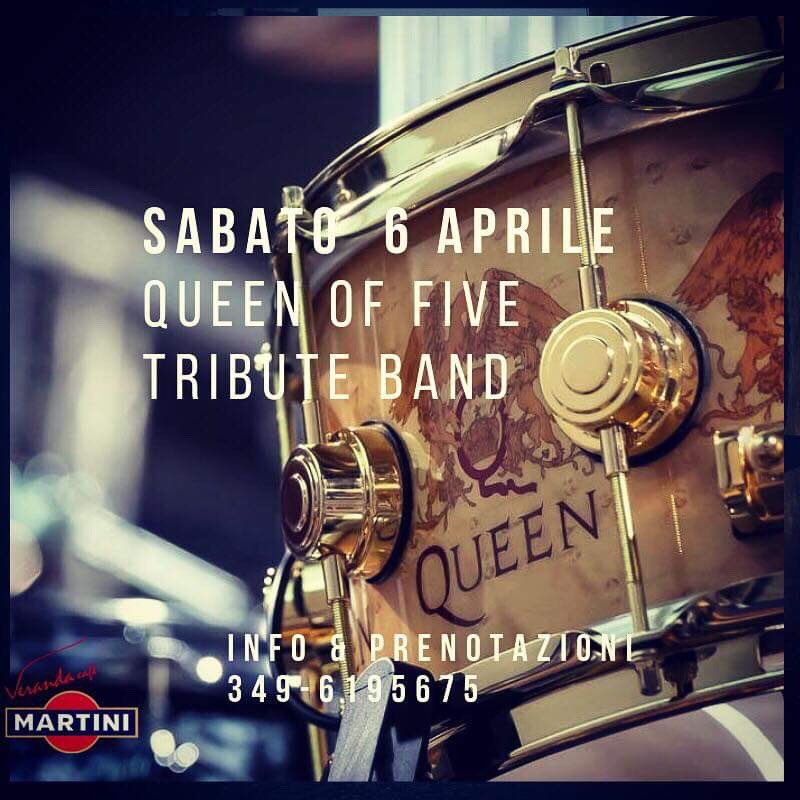 QueenOnFive's tweet photo. Sabato 6 Aprile non mancate live @ Veranda Martini - Piazza Garibaldi 9 Gallarate (VA) #queen #tribute #band #live #gallarate #music #FreddieMercury #brianmay #RogerTaylor #johndeacon #BohemianRhapsody #passion #redspecial #guitar #dwdrums #dwicon #heart #friends https://t.co/aCNOPOj90f