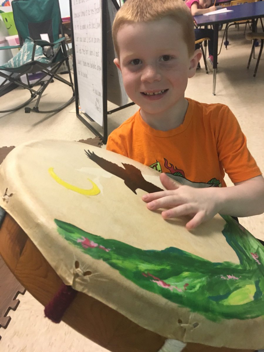 GomesMme's tweet photo. I am blown away by my students’ interest and respect they showed for learning about my culture today. I brought my hand drum in and we listened to some of my favourite celebration songs while we learned how to speak about them in French. @RoyalRoadElem https://t.co/wAeWaAaQ9i