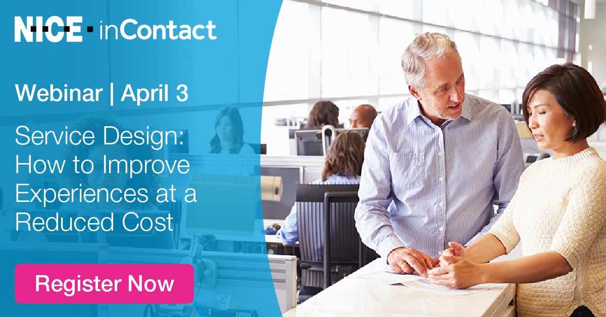 NICECXone's tweet photo. Attend our webinar April 3: Attend our webinar: Service Design: How to Improve Experiences at a Reduced Cost. Choose the right cloud model for your contact centre, improve CX, reduce costs! Register now! https://t.co/YE28rGKLC8 #CloudNative #CXone #CallCentreHelper https://t.co/PHt6eeoDpx