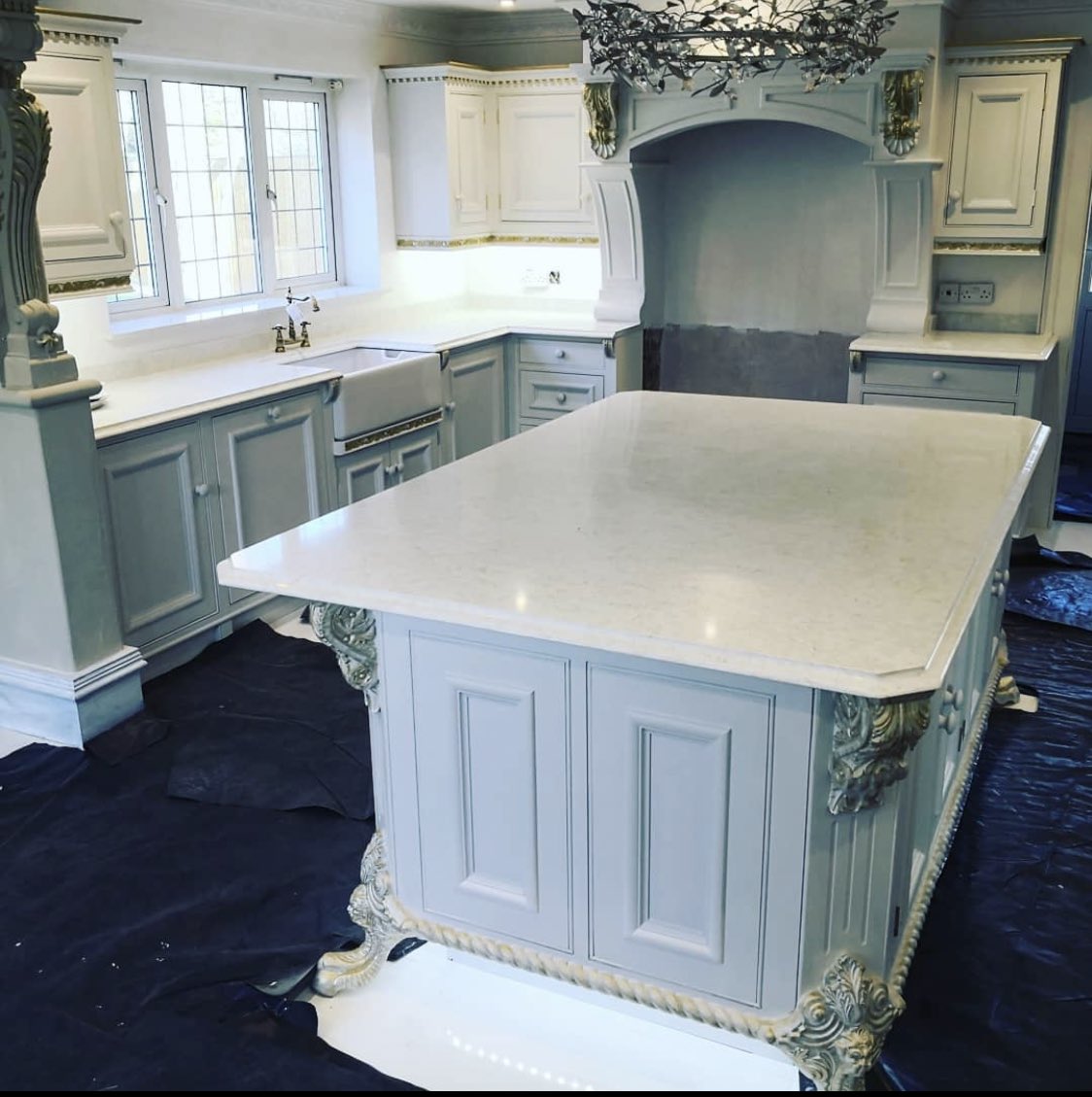 Absolutely stunning kitchen this one #Silestone lusso ogee molded edge profile belfast sink, 80mm upstand and a window cill to finish. #oneofakind
Template, manufacture and installation by #coastalgraniteltd 
#granite #quartz #graniteworktops #quartzworktops #bridlington