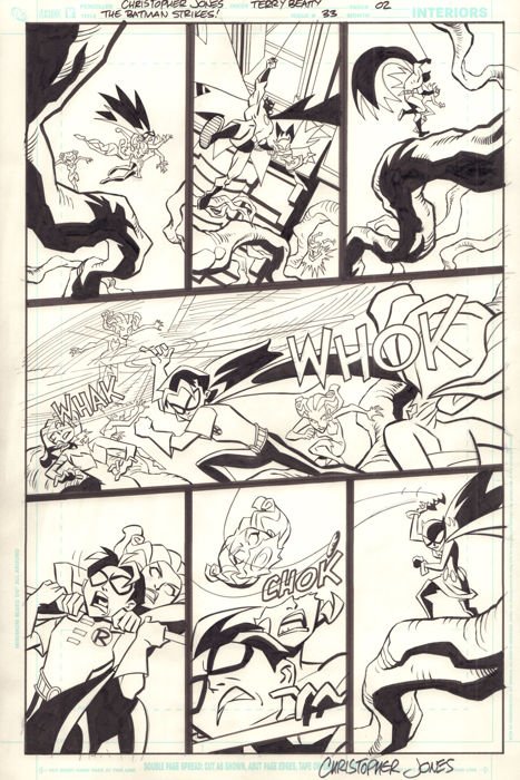 ChrisJonesArt's tweet image. This page from the #BatmanStrikes was where we learned that you could chop the top of somebody's head off in all ages book as long as they were a #PoisonIvy plant duplicate. #Batman #Robin #Batgirl