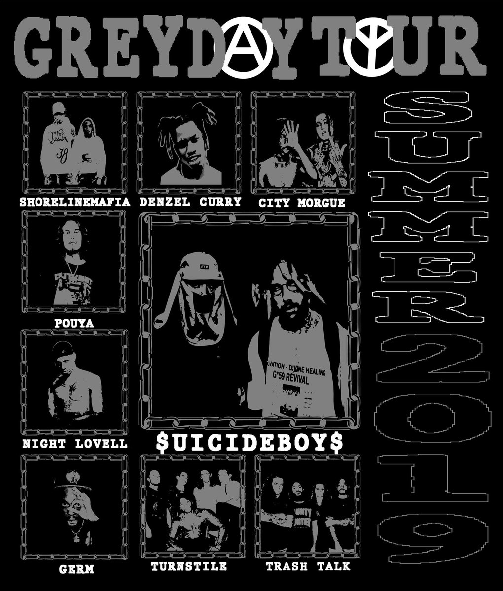 suicideLEOPARD's tweet photo. Come join us at the first annual annual Grey Day Tour! Live from the underground to the amphitheater!

Tickets on sale this Friday @ 10:00 AM ET

***NOT ALL ARTISTS ARE PLAYING EVERY SHOW. PLEASE USE THE INFO PROVIDED WHEN ORDERING TICKETS*** https://t.co/uhdrFwBTru
