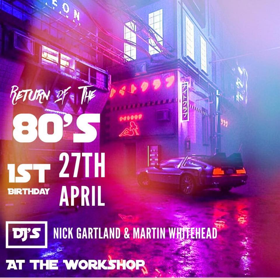 **pls RT**

Is 80's music your thing?  Return Of The 80's celebrates it's first birthday at  <a href="/TheWorkshopL22/">The Workshop</a> with myself and <a href="/iamtainer/">Tain</a> on Saturday 27th April

Information - facebook.com/events/1147754…

Tables booking up quickly!  Book now on: 329-2797

#seftonhour <a href="/Seftonhour/">#Seftonhour</a>