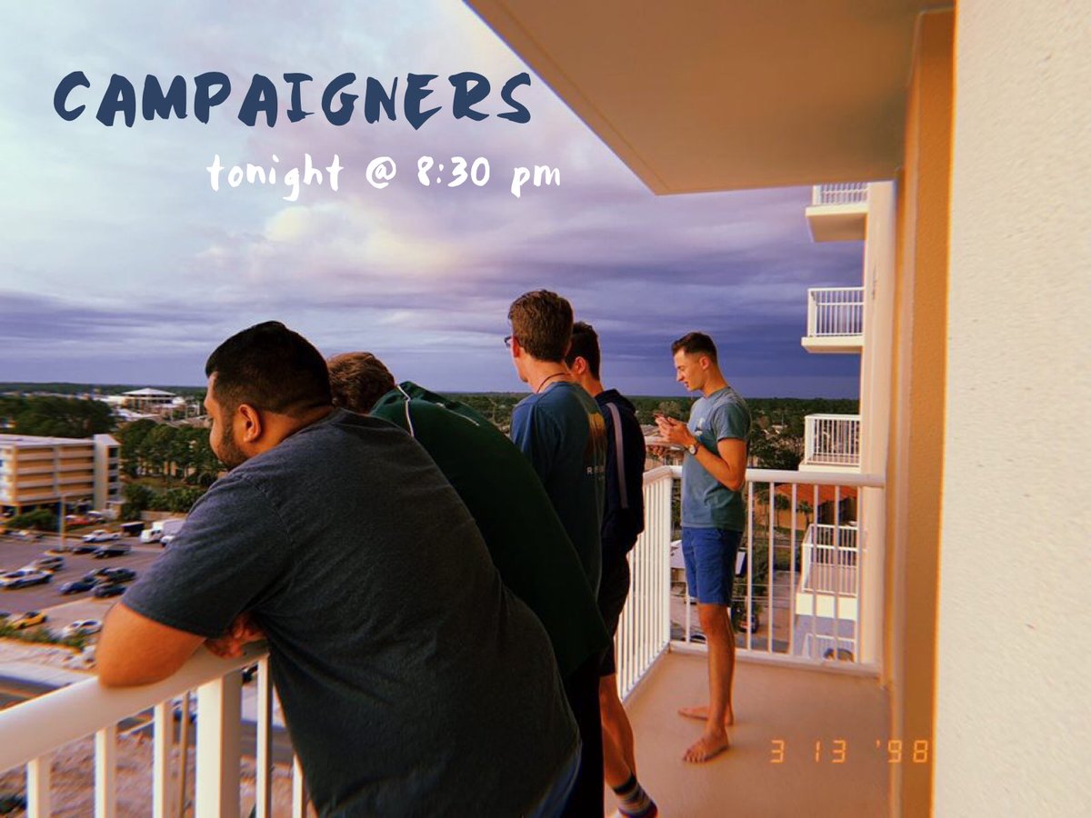 HI FRIENDS! 🥳 If you are looking for something to do tonight (or just take a break from being stressed), come to Campaigners! 🔥

Enjoy some great conversation &amp; snacks with some pals!

➡️ 7 Stew
➡️ 11 Stew
➡️ 2A Milliron