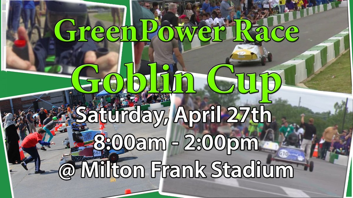 HSVk12's tweet image. We invite the community to come out to Milton Frank Stadium on Saturday, April 27th to watch our elementary students race their Greenpower Cars! Free fun for the family! @HCSGP_Sparks #Greenpower #StudentEngagement #EngineeringInAction