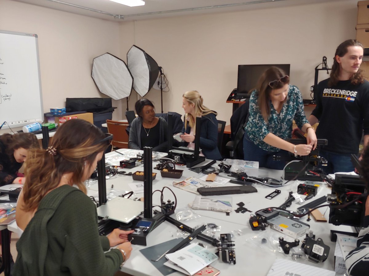 Getting closer to finishing our Ender 3D printer builds thanks to <a href="/ready_stem/">Ready for STEM</a> and their engineering student volunteers! <a href="/brilliant_labs/">Brilliant Labs / Labos Créatifs</a> #weareallmakers