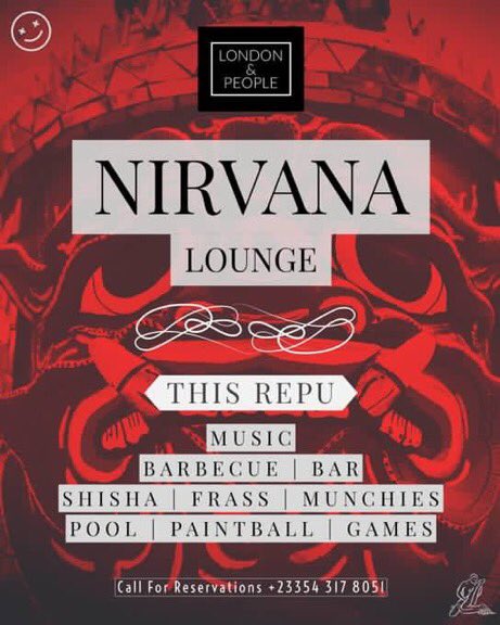 KNUST_Live's tweet photo. NIRVANA BAR & LOUNGE/Paintball Gods stand.
Music, Barbecue, Bar, Games, Paintball and more!
This Repu.
#NirvanaLounge
#RepuHw19 #ThePhoenix https://t.co/a85S0JvSTW