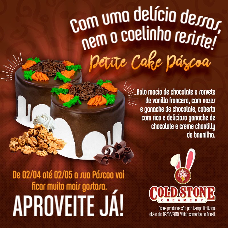 ColdStoneBrasil's tweet photo. Gente, olha essa delícia!!!!! Lançamento chegando na Cold Stone Creamery!!! �... https://t.co/epTNBnJTRd https://t.co/ZTN85bAGlm